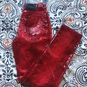 Red Snakeskin Kenzo Jeans